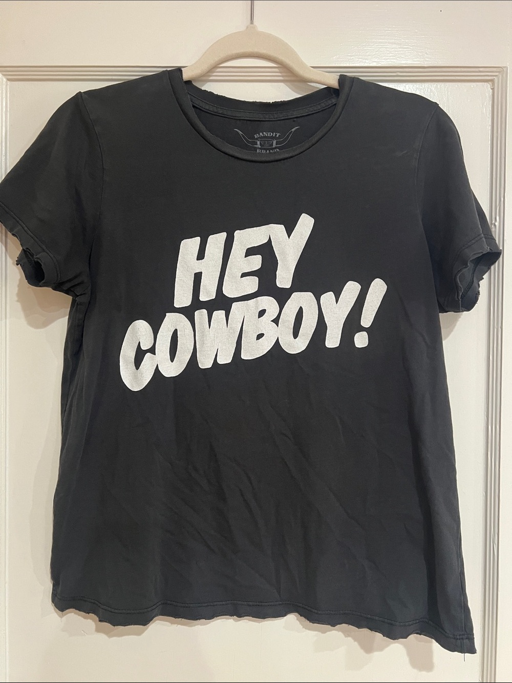 HEY COWBOY! Graphic Short Sleeve Tee - Black